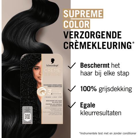 Schwarzkopf Creme Supreme Haarkleuring 1-0 Natuurlijk Zwart