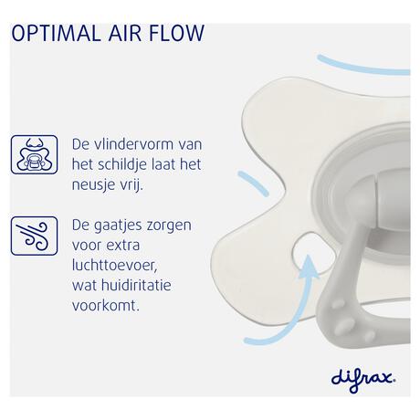 Difrax Fopspeen Natural 6 Maanden Donkergrijs BPA-vrij
