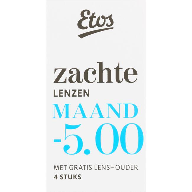 Etos Lenshouder + Zachte Lenzen Maand -5.00 4 stuks