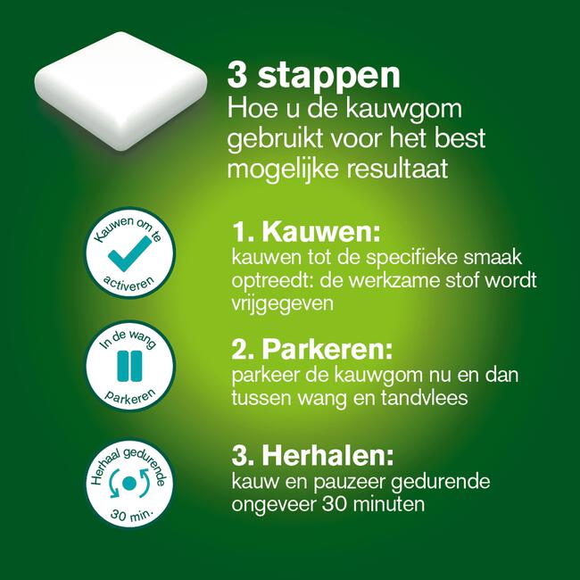 Nicorette 4 mg Menthol Mint Kauwgom