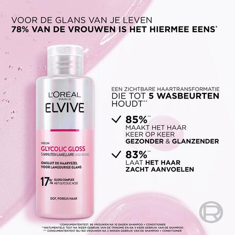 L'Oréal Paris Elvive Glycolic Hair Gloss 5 Minuten Lamellaire Verzorging 200 ML