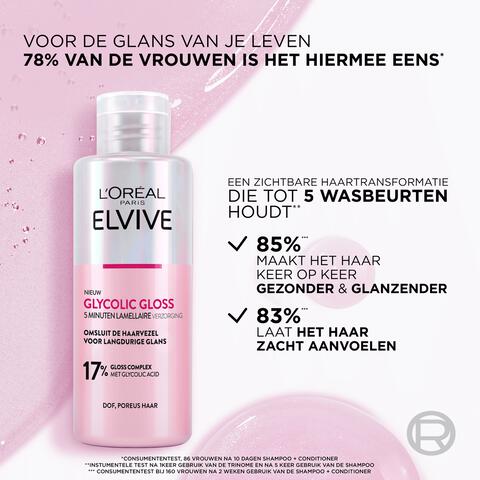 L'Oréal Paris Elvive Glycolic Hair Gloss 5 Minuten Lamellaire Verzorging 200 ML