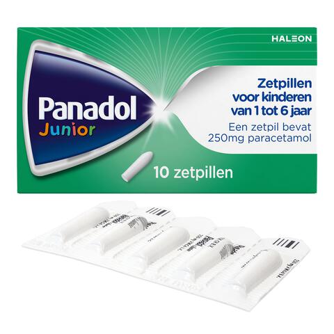 Panadol Junior Zetpillen 250 MG Paracetamol van 1 tot 6 jaar 10 stuks