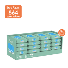 Naïf Plasticvrije Water Billendoekjes 16x54 stuks