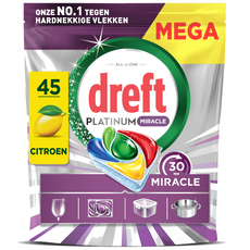 Dreft Platinum Miracle Vaatwastabletten 45 Stuks
