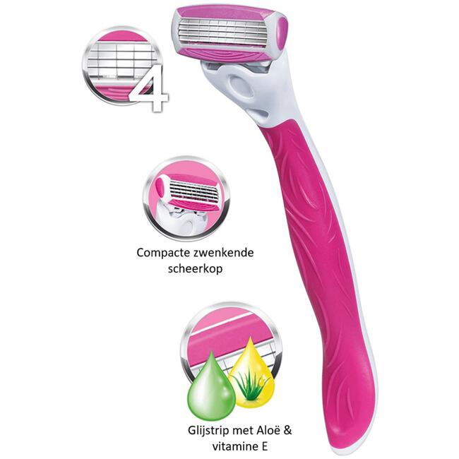 Wilkinson Sword Quattro for Women Scheerapparaat 1+1 gratis navulmesje