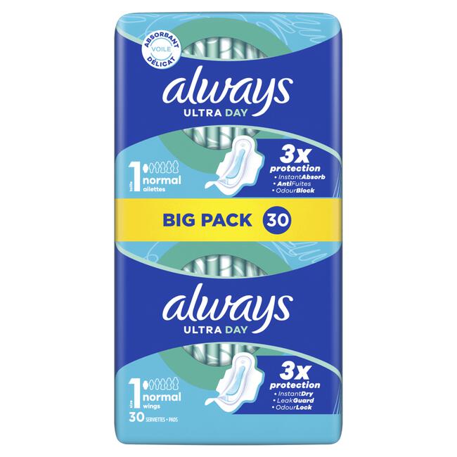Always Ultra Maandverband Normal Met Vleugels 30 stuks