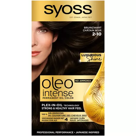 Syoss Oleo Intense Permanente Haarkleuring 2-10 Bruinzwart/Châtain Noir 115 ML