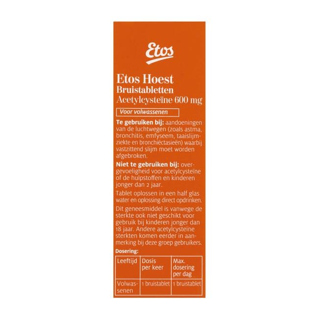 Etos Hoest Bruistabletten Acetylcysteïne 600 MG