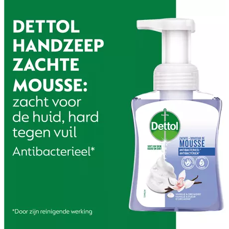 Dettol Orchidee & Vanille Zachte Mousse Antibacteriële Handzeep 250 ML