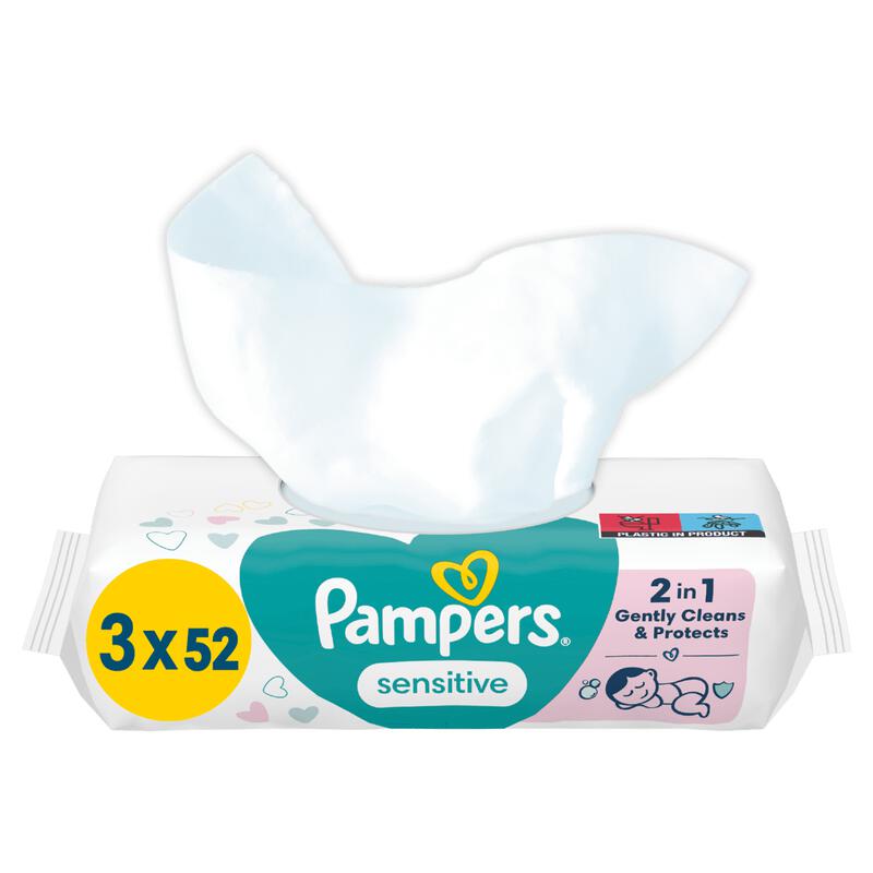 Pampers Sensitive Billendoekjes 3x52 Stuks