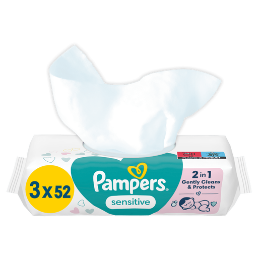 Pampers Sensitive Billendoekjes 3x52 Stuks