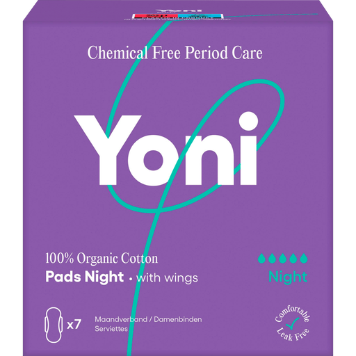 Yoni Maandverband Night 100% Biologisch Katoen 7 stuks