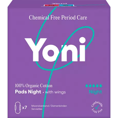 Yoni Maandverband Night 100% Biologisch Katoen 7 stuks