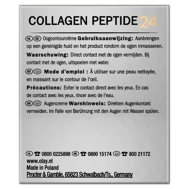 Olay Collagen Peptide24 Oogcrème Parfumvrij 15 ML