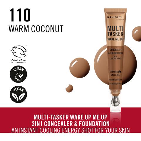 Rimmel Multi-Tasker Wake Me Up Concealer en Foundation 110 Warm Coconut