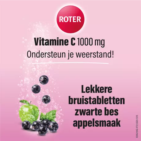Roter Vitamine C 1000 MG Appel Zwarte Bes&nbsp;Bruistabletten 15 stuks