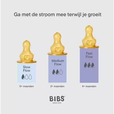 BIBS Flesspeen Slow Flow Latex 2 stuks