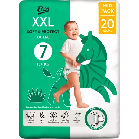 Etos Luiers XXL Maat 7 15+ kg Mid Pack 20 stuks