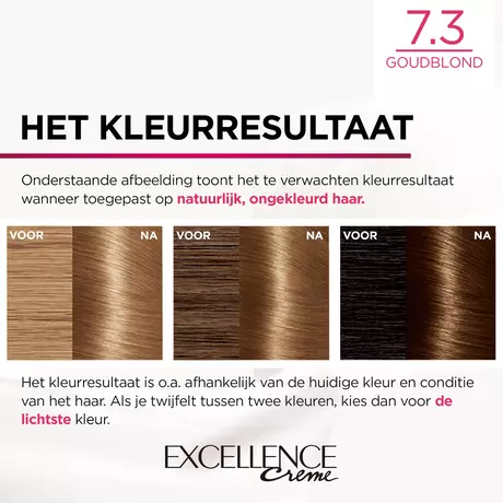 L'Oréal Paris Excellence Crème Verzorgende Kleuring 7.3 Goudblond