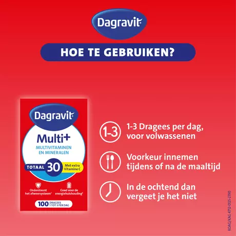 Dagravit Multivitaminen Totaal 30 Dragees 100 stuks