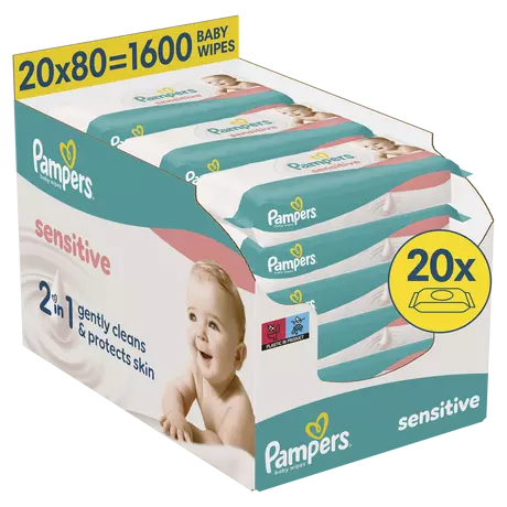 Pampers Sensitive Billendoekjes 20x80 Stuks