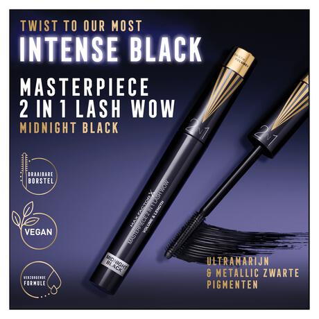 Max Factor Masterpiece 2In1 Lash Wow Mascara 03 Midnight Black