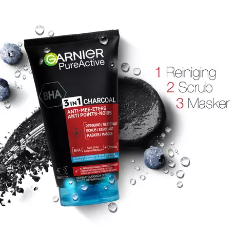 Garnier PureActive 3-in-1 Gezichtsreiniger Charcoal 150 ML