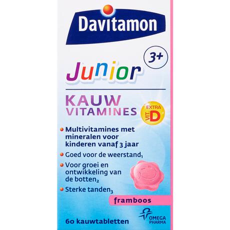 Davitamon Junior 3+ Kauwvitamines Framboos