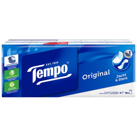 Tempo Regular 4-Laags Zakdoekjes 10 pakjes