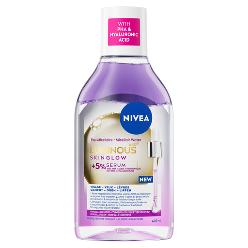 NIVEA Luminous630 Skin Glow Serum Infused Micellair Water 400 ML