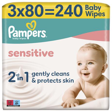 Pampers Sensitive Billendoekjes 3x80 stuks