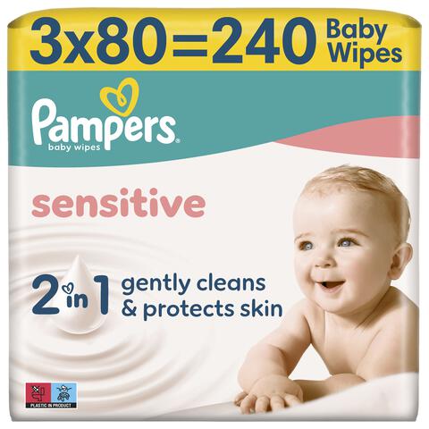Pampers Sensitive Billendoekjes 3x80 stuks
