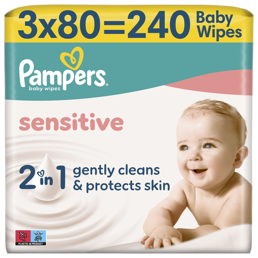 Pampers Sensitive Billendoekjes 3x80 stuks