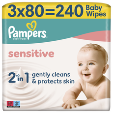 Pampers Sensitive Billendoekjes 3x80 stuks