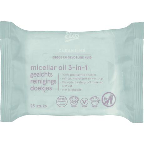 Etos Micellar Oil 3-in-1 Face Cleansing Wipes 25 stuks