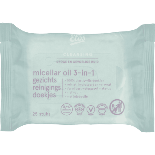 Etos Micellar Oil 3-in-1 Face Cleansing Wipes 25 stuks
