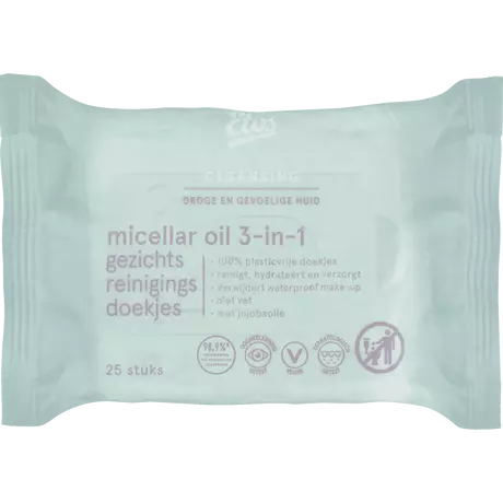 Etos Micellar Oil 3-in-1 Face Cleansing Wipes 25 stuks