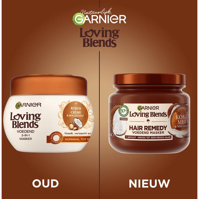 Garnier Loving Kokosmelk & Macadamia Hair Remedy Haarmasker ML 340 ML Etos