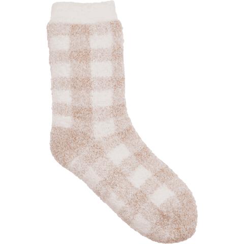 Huissokken wit beige ruit one size - 1 paar