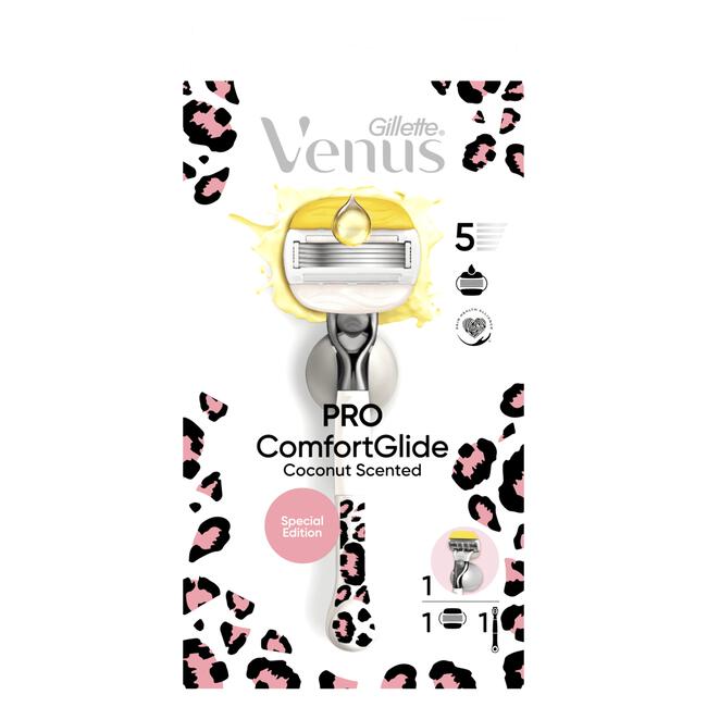 Gillette Venus Comfortglide Coconut Luipaard Scheersysteem 5 Blades plus 1 Mesje