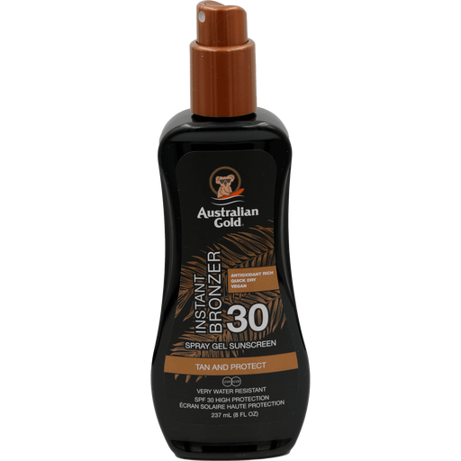 Australian Gold Tan & Protect Instant Bronzer Zonnebrand Spray Gel SPF30 237 ML