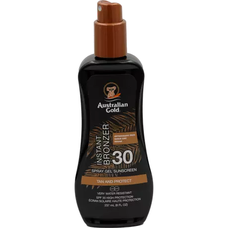 Australian Gold Tan & Protect Instant Bronzer Zonnebrand Spray Gel SPF30 237 ML