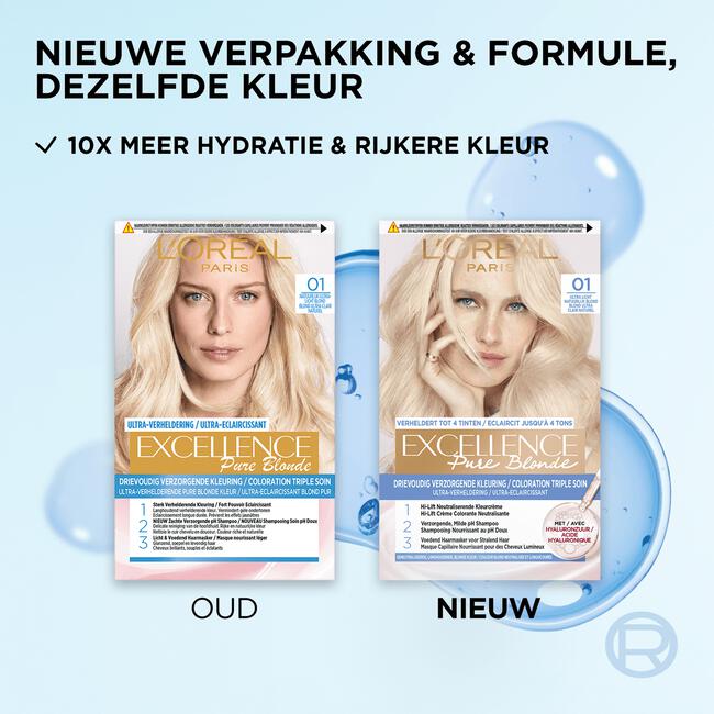 L'Oréal Paris Excellence Crème Verzorgende Crèmekleuring 01 Ultra Licht Natuurlijk Blond