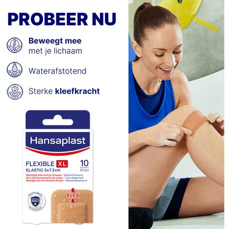Hansaplast Flexible XL Eilandpleister 5x7,2cm 10 stuks