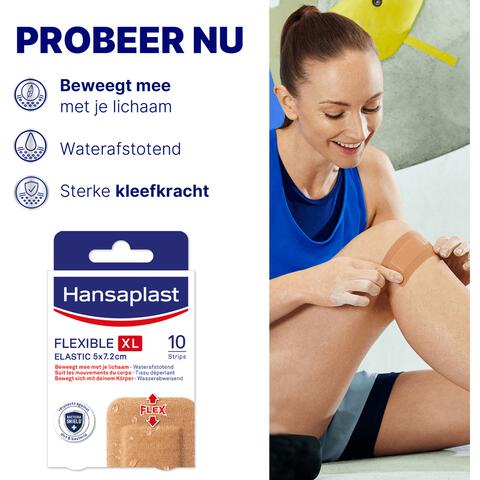 Hansaplast Flexible XL Eilandpleister 5x7,2cm 10 stuks