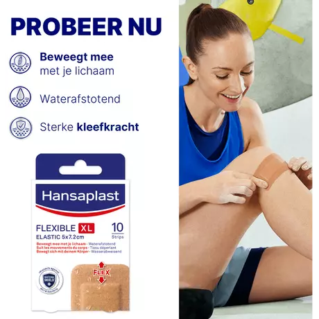 Hansaplast Flexible XL Eilandpleister 5x7,2cm 10 stuks