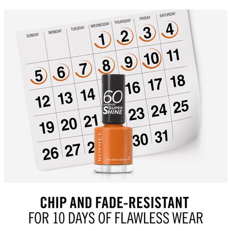 Rimmel London 60 Seconds Supershine Nagellak - Oranje - 151 Tan Lines & Good Times