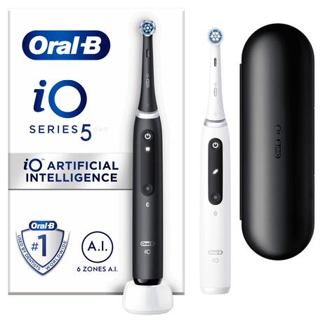 Oral-B iO 5S Duo Zwart & Wit 2 Elektrische Tandenborstels