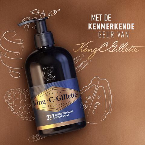 King C. Gillette 3-in-1 Baard En Gezichtsreiniger 350 ML